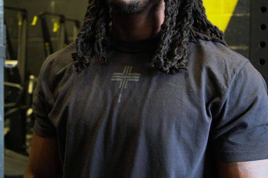 Cornerstone Heavyweight Tee Grey Logo
